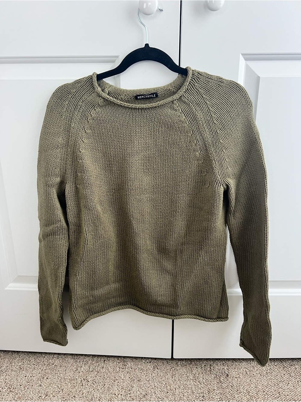 Mercantile Olive Knit Crewneck Sweater